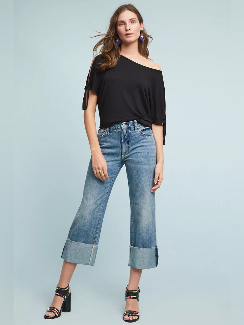 PILCRO Petite Folio Ultra High-Rise Cuffed Jeans